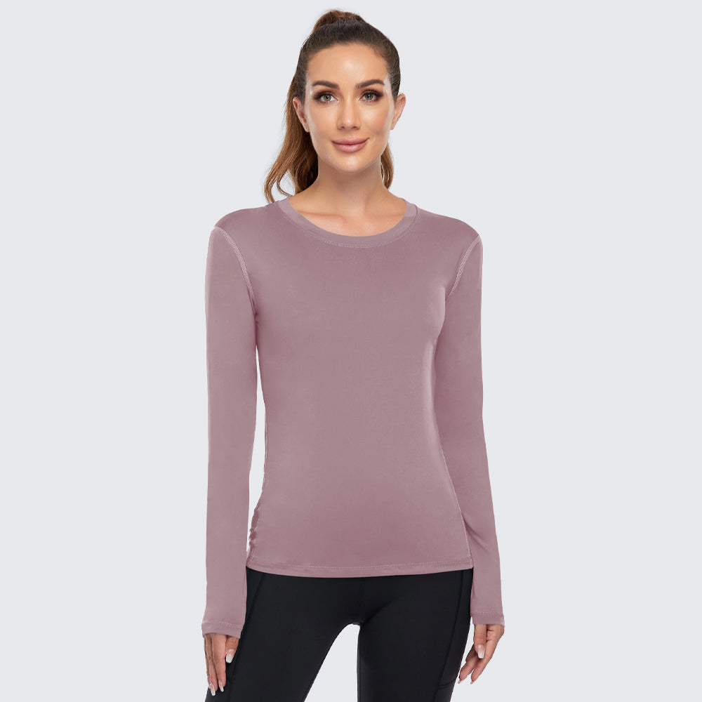 Women's Shirt Long Sleeve Dry Fit Workout Tops Haze Pink