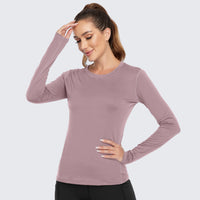Women's Shirt Long Sleeve Dry Fit Workout Tops Haze Pink
