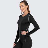 Women's Shirt Long Sleeve Dry Fit Workout Tops Black