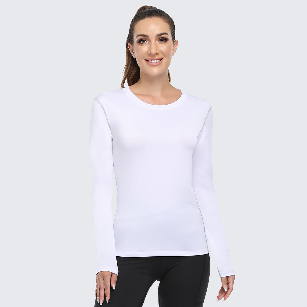 Women's Shirt Long Sleeve Dry Fit Workout Tops White