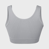 Women's Zip-Front Active Yoga Sports Bras with Medium Support Light Grey