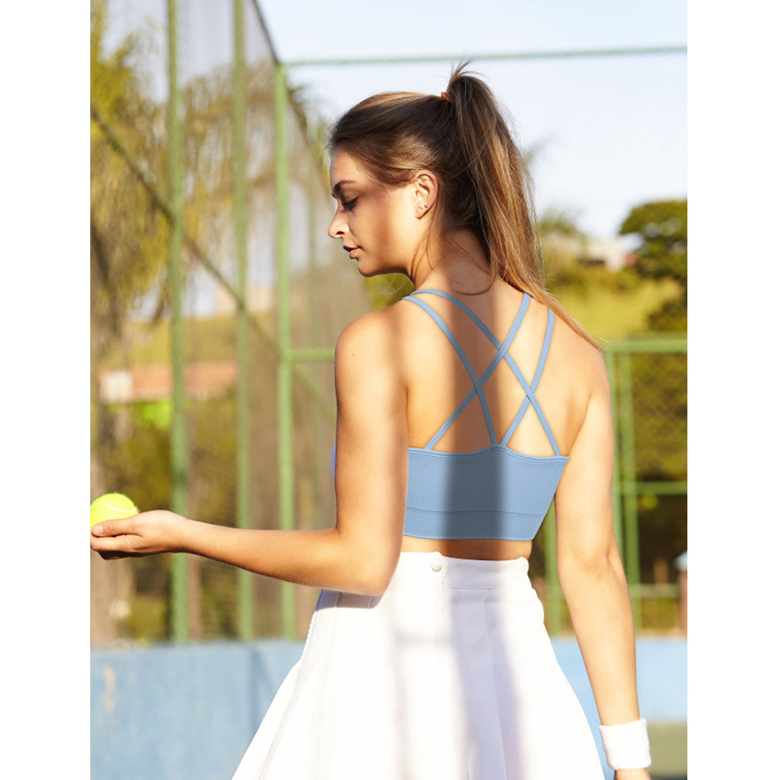 Sports Ruched V Neck Bra