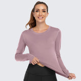 Women's Shirt Long Sleeve Dry Fit Workout Tops Haze Pink