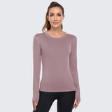 Women's Shirt Long Sleeve Dry Fit Workout Tops Haze Pink