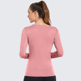 Women's Shirt Long Sleeve Dry Fit Workout Tops Petals Pink