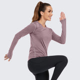 Women's Shirt Long Sleeve Dry Fit Workout Tops Haze Pink