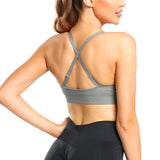 Adjustable Spaghetti Strap V Neck Bra Grey