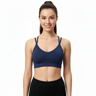 Cross Back Sports Bra Blue