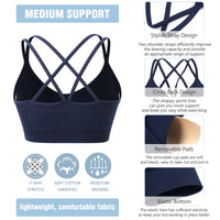 Cross Back Sports Bra Blue