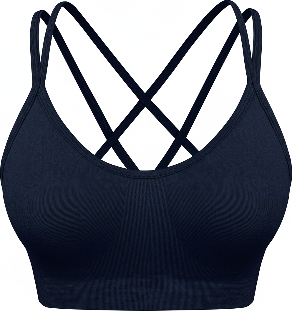 Cross Back Sports Bra Blue