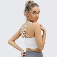 Cross Back Sports Bra For Women White