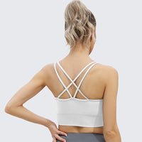 Cross Back Sports Bra For Women White