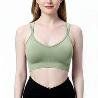 Cross Back Sports Bra Green