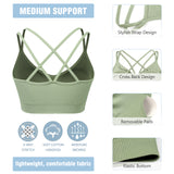 Cross Back Sports Bra Green