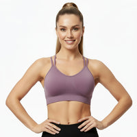 Cross Back Sports Bra Light Purple