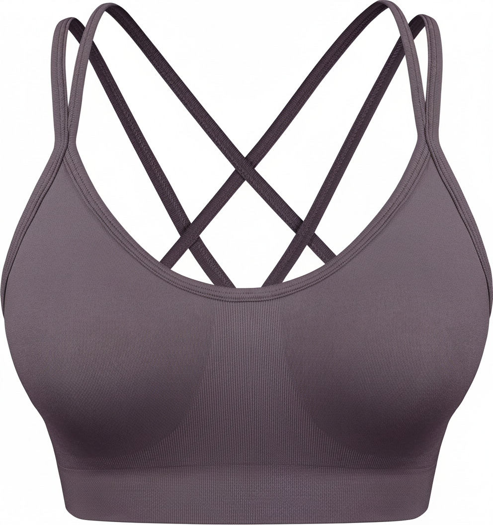 Cross Back Sports Bra Light Purple