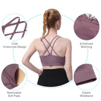 Cross Back Sports Bra Light Purple