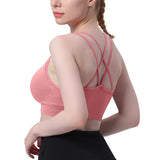 Cross Back Sports Bra Pink