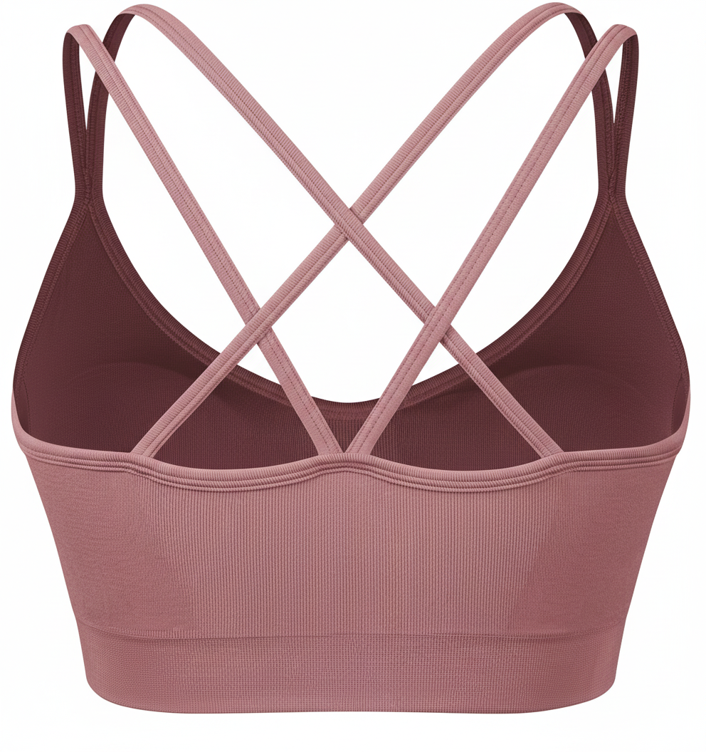 Cross Back Sports Bra Pink