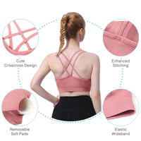 Cross Back Sports Bra Pink
