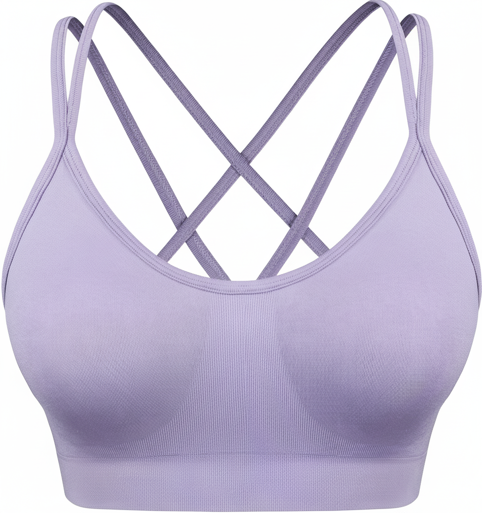 Cross Back Sports Bra Purple