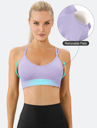 Cross Back Sports Bra Purple