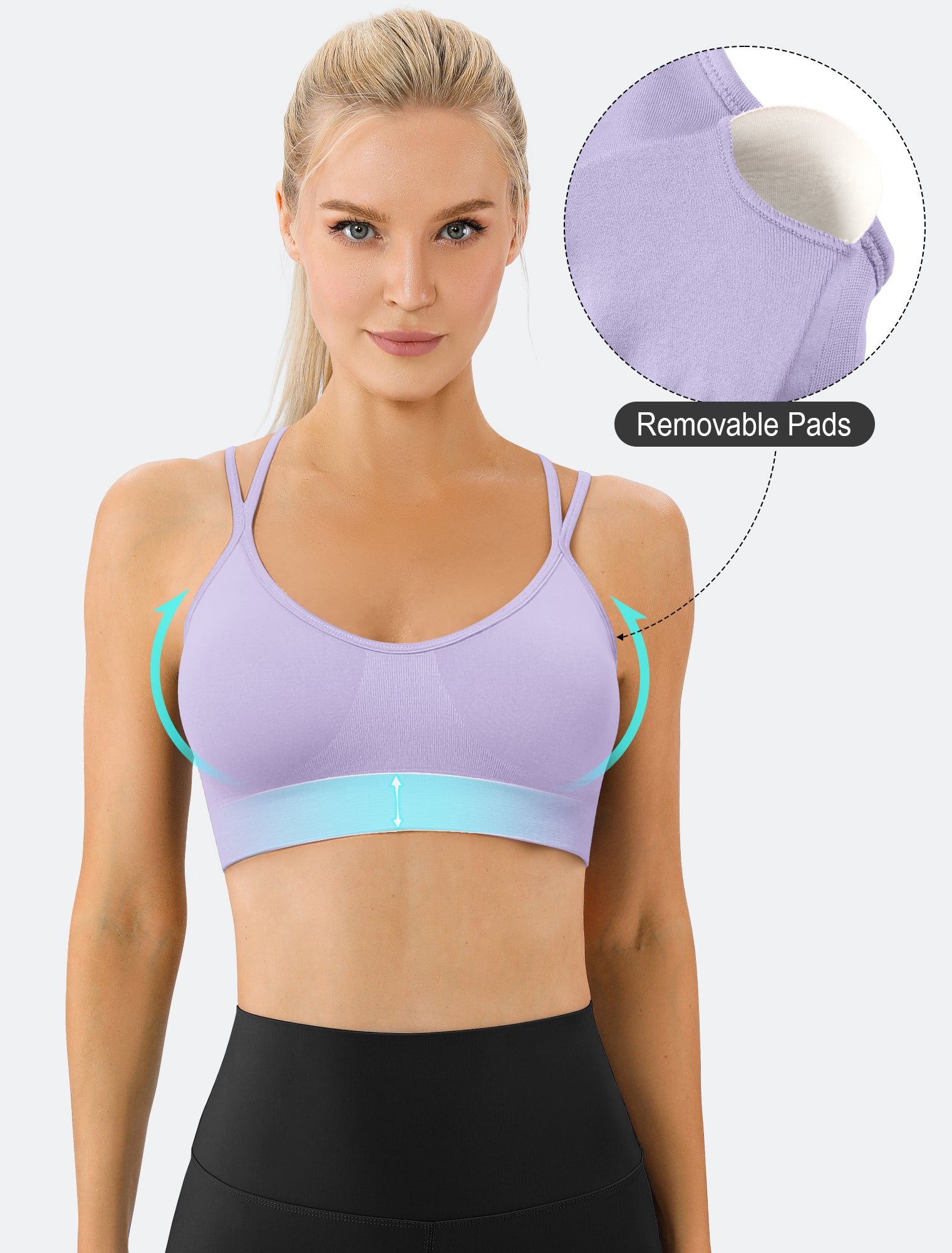 Cross Back Sports Bra Purple