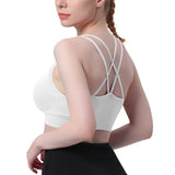 Cross Back Sports Bra White