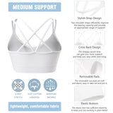 Cross Back Sports Bra White