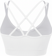 Cross Back Sports Bra White