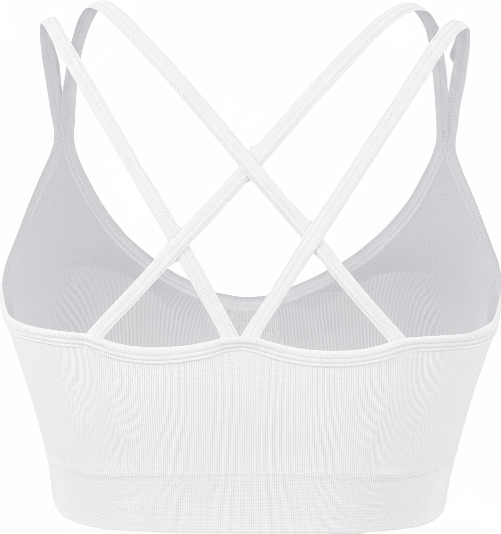 Cross Back Sports Bra White