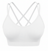 Cross Back Sports Bra White