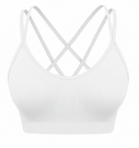 Cross Back Sports Bra White