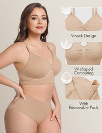 Deep V Wireless Comfortable Bra