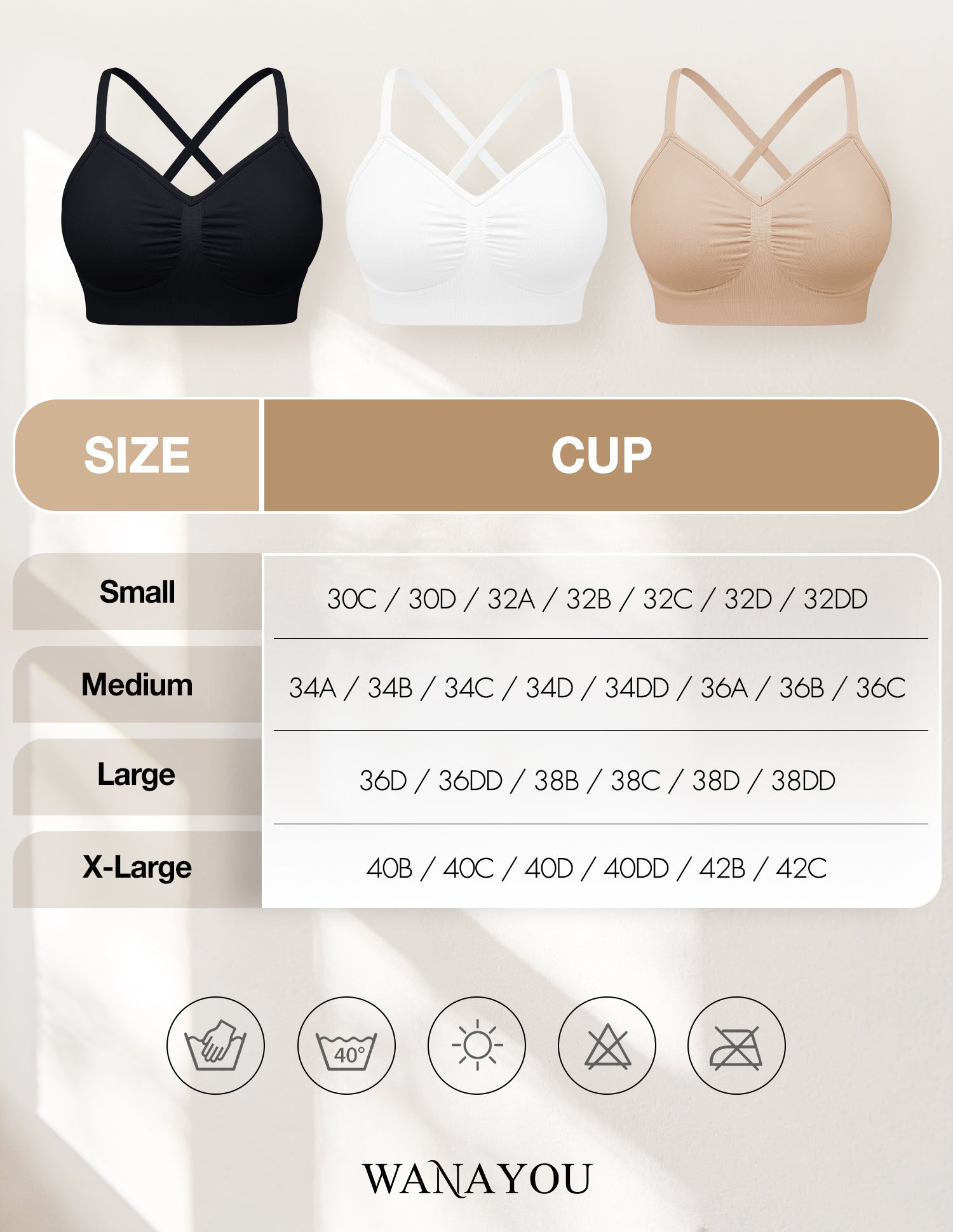 Deep V Wireless Comfortable Bra