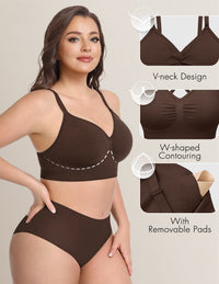 Deep V Wireless Comfortable Bra