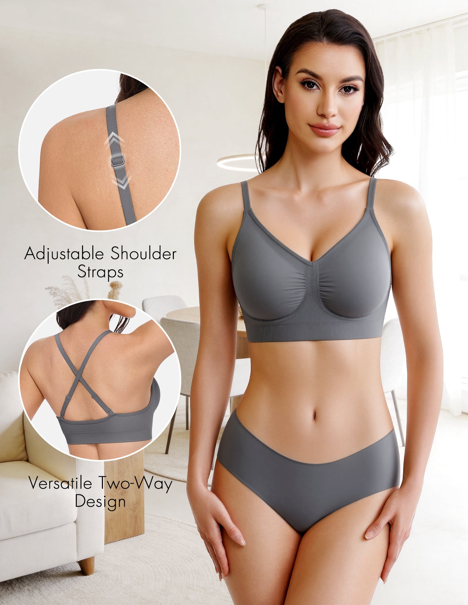 Deep V Wireless Comfortable Bra