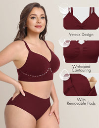 Deep V Wireless Comfortable Bra