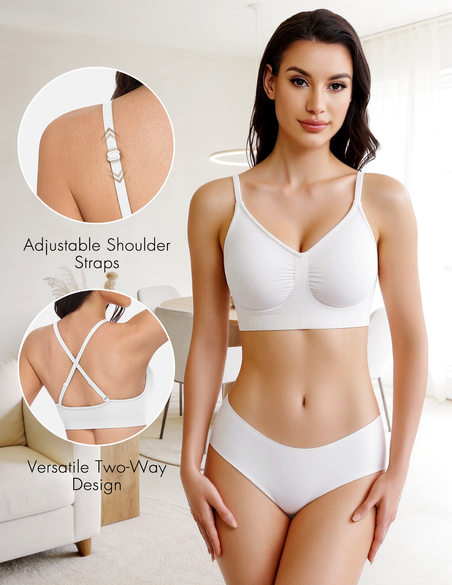 Deep V Wireless Comfortable Bra
