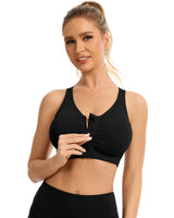 Front Zip High Support Sports Bra