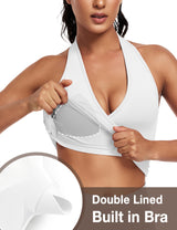 Halter V-Neck Wrap Workout Tank Top