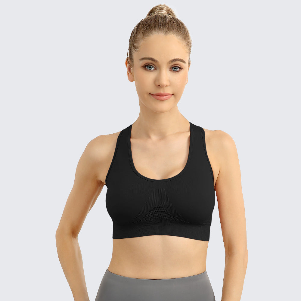 Racerback Sports Bra for Women Black