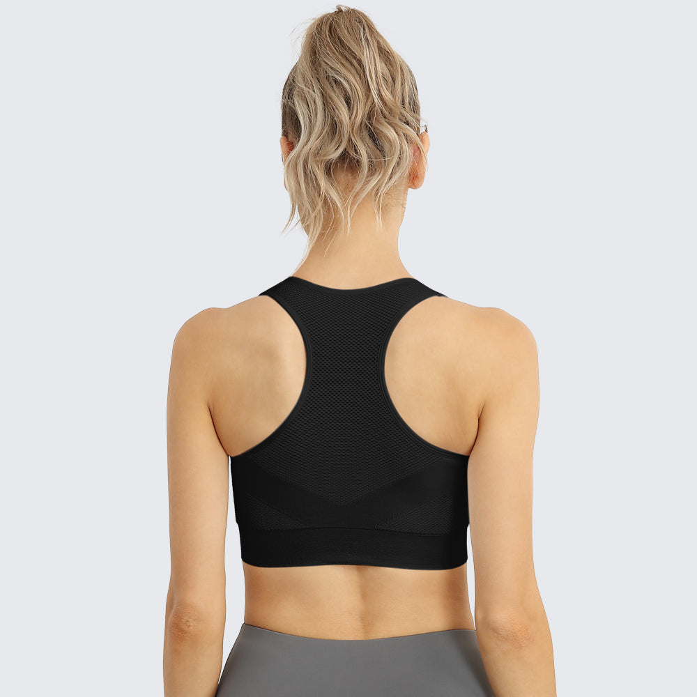 Racerback Sports Bra for Women Black