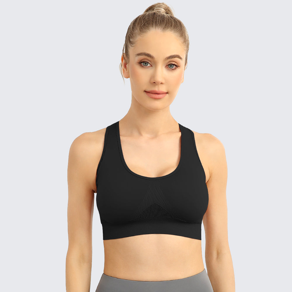 Racerback Sports Bra for Women Black
