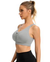 Shockproof Zip Front Workout Bra