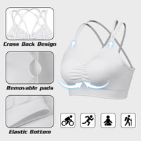 Sports Ruched V Neck Bra