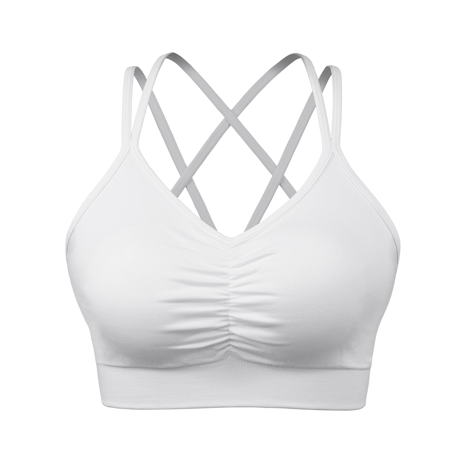 Sports Ruched V Neck Bra