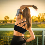 Sports Ruched V Neck Bra Black