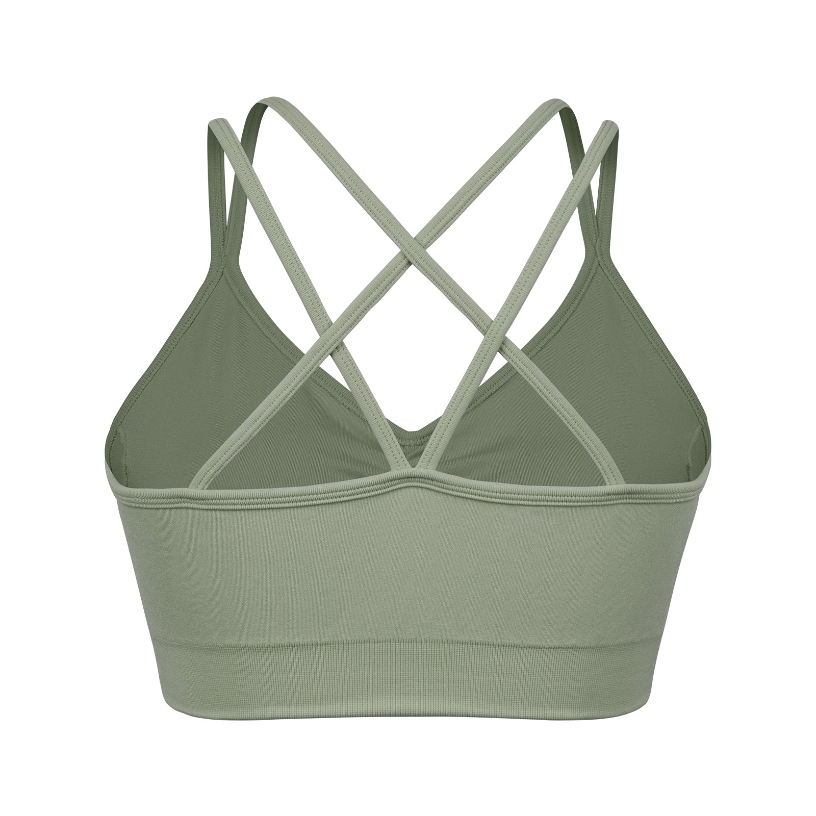 Sports Ruched V Neck Bra Green