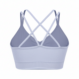 Sports Ruched V Neck Bra Light Purple